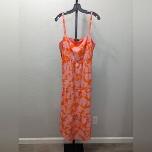 3/$14 NWOT Orange and Pink Tie-Dye Maxi Dress